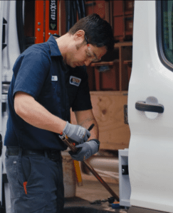Chen Plumber With Pipe And Van